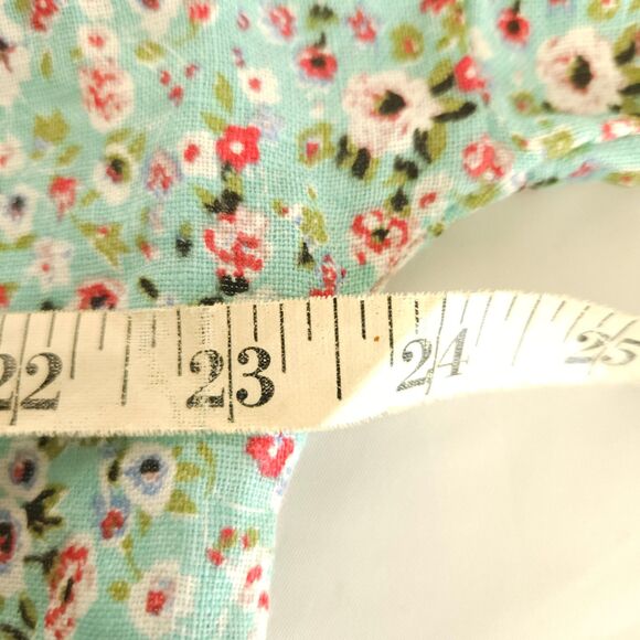 Viola Borghi Womens Medium 100% Linen Floral Short Sleeve Blouse Made In Italy - Picture 5 of 7